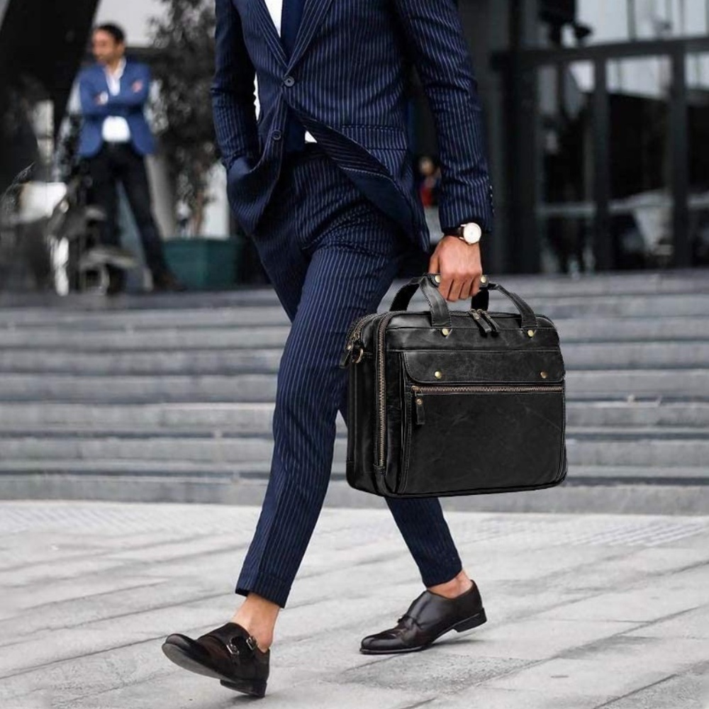NWT Leather Briefcase / waterproof / 15.6 inch